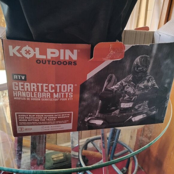 ATV Handlebar Mitts by Kolpin, Geartector, Black, New - Picture 2 of 3